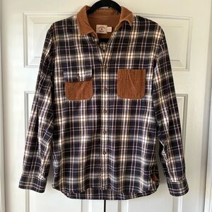 Brooks Brothers Plaid Flannel Shirt with Corduroy Accents
